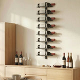 HOMCOM 8 Tier Wall Mounted Wine Rack – Metal Bottle Display and Storage Holder for Kitchen, Black