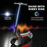 SPORTNOW Kids Electric Scooter with LED Display & RGB Lights – Foldable E-Scooter, Up to 16km/h, Black
