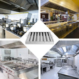Stainless Steel Grease Baffle Filter with Handles – Catering Kitchen Extraction Hood Canopy, 495 x 495 mm