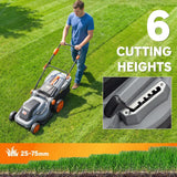 Outsunny 1800W Electric Lawnmower with 40cm Cutting Width, Mulching Function & 50L Grass Bag – 6 Cutting Heights
