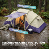 Outsunny Inflatable Tent 2 Bedroom Tunnel Design Windproof Air Tent with Carry Bag for 4 Person