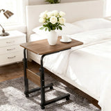 Height Adjustable Overbed Table with Locking Wheels, C-Shaped Mobile Bedside and Sofa Table – Laptop Desk
