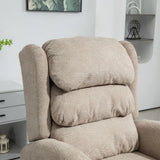 HOMCOM Velvet-Feel Electric Riser Recliner Chair with Footrest & USB Port – Power Lift Armchair, Khaki