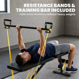 SPORTNOW Adjustable Weight Bench with 7 Backrest Positions & Resistance Bands – 300kg Foldable Incline Decline Bench