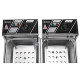 ZOKOP EH82 Double Cylinder Electric Deep Fryer, 12L Stainless Steel Twin Tank – 2 x 2500W, UK Plug