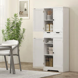 HOMCOM Tall Freestanding Bathroom Cabinet with Drawer, Shelves and Doors, 60 x 30 x 160 cm – White