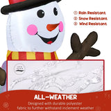 Outsunny 6FT Christmas Inflatable Snowman and Penguins with Built-In LED Lights and Projector – Indoor Outdoor Garden Decoration