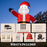 Outsunny 5ft Inflatable Velvet-Look Santa Claus with LED Light – Outdoor Christmas Garden Decoration