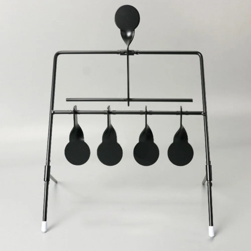 5 Self-Resetting Spinning Metal Swing Targets for Air Rifle Shooting – Practice Target Set with 10 Stickers