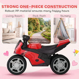 AIYAPLAY Toddler Balance Bike with Music, Extra-Wide PP Tyres & Motorbike Design – Boys and Girls Ride-On, Red