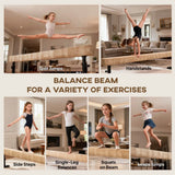 HOMCOM 7.5ft Adjustable Balance Beam with Wheels & 3 Height Settings – Gymnastics Training Beam for Ages 6+