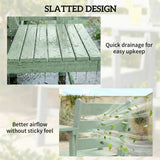Outsunny Wooden Jack and Jill Garden Seat – 2-Seater Loveseat with Integrated Table, Embossed Finish, Green
