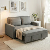 HOMCOM Double Click Clack Sofa Bed with Adjustable Backrest – 3-in-1 Pull-Out Bed for Living Room, Grey