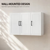 HOMCOM 90 cm Wall-Mounted Bathroom Cabinet with Soft-Close Doors and Adjustable Shelf – White