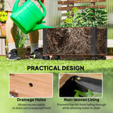 Outsunny Mobile Raised Garden Bed with Trellis and Wheels – Solid Wood Planter with Metal Corners, Brown