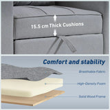 HOMCOM 3-in-1 Convertible Single Sofa Bed with Pillow and Cup Holders – Sleeper Chair Bed, Light Grey