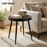 Outsunny 49.5 cm Round Garden Side Table with UV-Resistant Tray-Style Top and Metal Legs – Indoor Outdoor, Black