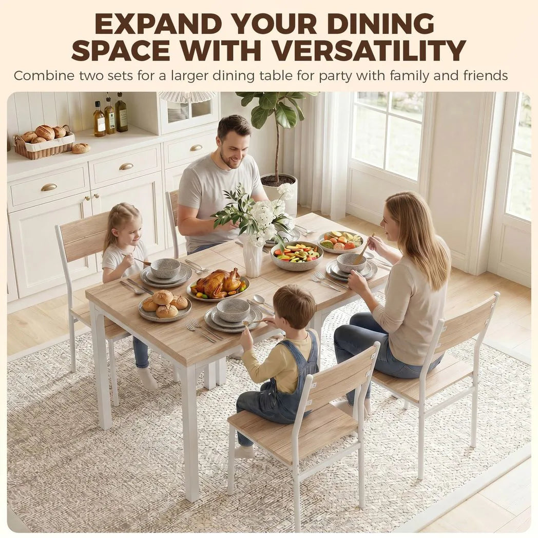 HOMCOM Three-Piece Compact Dining Set with Square Table and 2 Chairs – Space-Saving, Oak Wood Effect