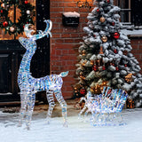 Outsunny Lighted Reindeer & Sleigh, 170 LEDs
