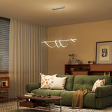 HOMCOM Spiral LED Pendant Light with 3 Colour Temperatures – Adjustable Height Modern Ceiling Light, Silver Tone
