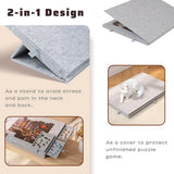 Felt Jigsaw Puzzle Board with 6 Drawers and Cover – Portable Storage Table for 1000 Pieces, Grey