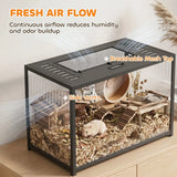 PawHut Chewproof Metal Hamster Cage with Deep Base and Openable Top – Rat Cage for Syrian and Dwarf Hamsters, 80 x 45 cm