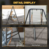 Outsunny Hammock Chair Stand with Heavy-Duty Metal Frame – Hanging Chair, Egg Chair & Porch Swing Stand, Black