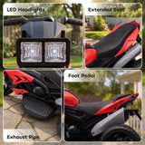 AIYAPLAY Kids Electric 3-Wheel Ride-On Motorbike with Horn, Headlights & Music – Toddler Battery Bike, Red
