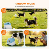 PawHut Automatic Dog Ball Launcher with 5 ETPU Balls, 6/10/14m Settings – Rechargeable Fetch Toy, Blue