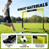 SPORTNOW Set of 2 Pop Up Football Goals with Carry Bag & 8 Ground Stakes – Portable Folding Garden Football Nets