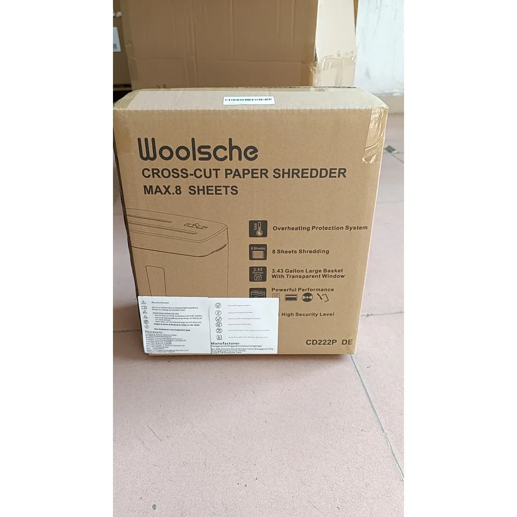 Aktenvernichter, Papierschredder 8-Blatt-Aktenvernichter mit hoher Sicherheitsstufe P-4,Kreuzschnitt,Kreditkarte/CD,Aktenvernichter für das Home Office（Versand von FBA）
