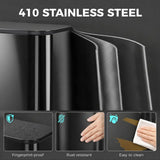 HOMCOM 50L Kitchen Bin with Soft Close Stay-Open Lid & Removable Inner Bucket – Metal Pedal Rubbish Bin, Black