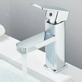 Waterfall Bathroom Basin Mixer Tap with Click Clack Waste – Chrome Mono Cloakroom Sink Tap, Single Lever