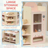 AIYAPLAY Kids Grocery Store Playset with Cash Register, Vending Machine & Shelves – Pretend Supermarket