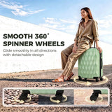 HOMCOM 24 Inch Hard Shell Suitcase with TSA Lock & Spinner Wheels – 64 L ABS Checked Luggage, Green