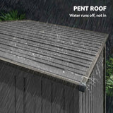 Outsunny 5 x 3.5ft Metal Garden Storage Shed with Sliding Door and Roof Vents – Waterproof, Light Grey