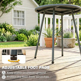 Outsunny 3 Piece Rattan Bistro Set with 2 Chairs and Round Coffee Table, Dark Grey