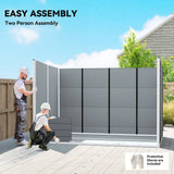 Outsunny 10 x 6ft Resin Garden Shed with Floor, Windows, Lockable Doors and Vents – Outdoor Storage, Grey