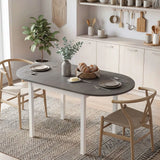 HOMCOM Wooden Drop-Leaf Dining Table for 4–6 People – Folding Pine Wood Table with Anti-Slip Feet, Grey