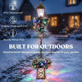 Outsunny 5ft Lighted Christmas Street Lamp with Snow Tips