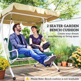Outsunny 2 Seater Garden Bench Cushion with Backrest and Ties, Indoor and Outdoor, 98 x 100 cm, Green