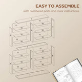 HOMCOM 16-Compartment Media Shelf for 720 CDs with 12 Adjustable Shelves – Anti-Tipping Straps, Rustic Brown