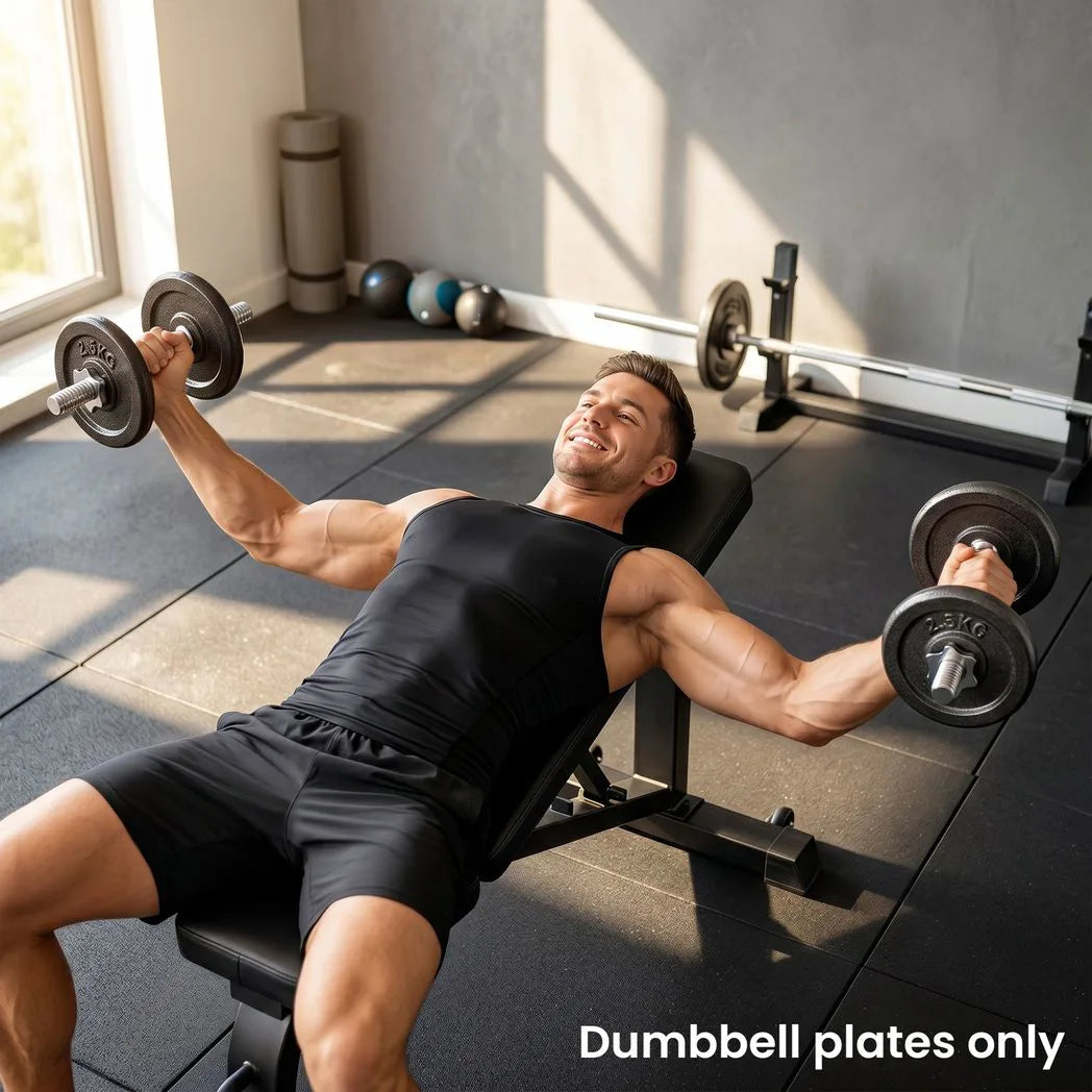 SPORTNOW Weight Plates Set, 4 x 2.5kg with 1in/2.5cm Hole – Metal Dumbbell & Barbell Plates for Home Gym