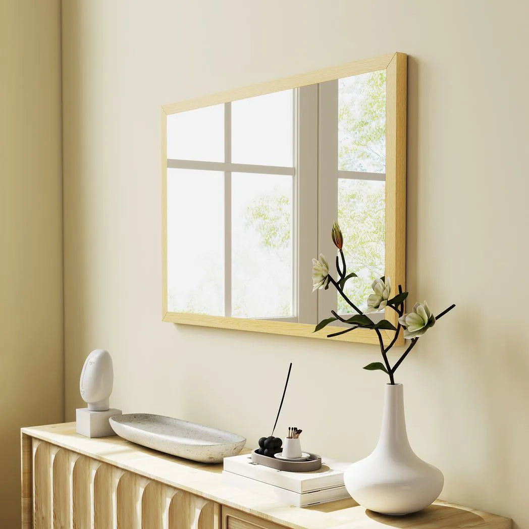 HOMCOM Wall Bathroom Mirror, 60 x 40 cm Wall-Mounted Mirror for Living Room, Bedroom, Hallway