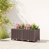 Outsunny Self-Watering Raised Garden Bed with Legs – Rattan-Effect Plastic Planter Boxes, 80 x 40cm