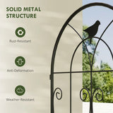 Outsunny Set of 2 Metal Garden Trellis Panels with Bird Motifs, 180 x 50cm – Climbing Plant Support and Privacy Screen