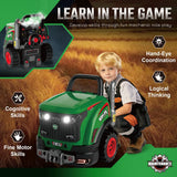 AIYAPLAY Kids Truck Engine Toy with Steering Wheel, Mist, Lights and Sounds – Mechanic Play Set, Green