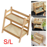 2-Tier Wooden Countertop Organiser Rack – Multipurpose Kitchen Storage Shelf, Large