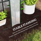 Outsunny Nine-Shelf Greenhouse with 3 Roll-Up Doors, Steel Frame & PE Cover – 46 x 215cm Portable Plant Shelf