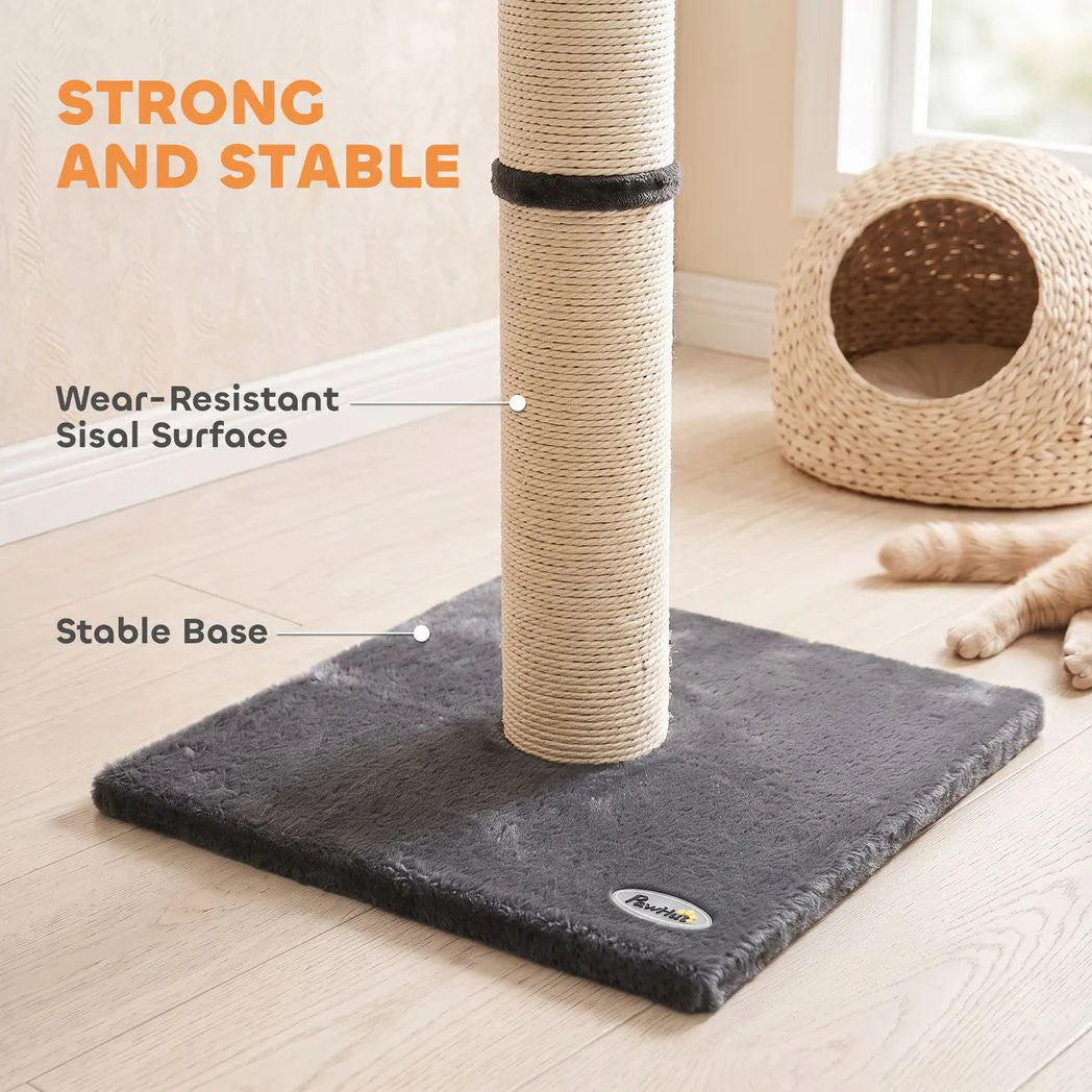PawHut Cat Scratching Post, 80cm Tall with Sisal Rope & Plush Base – Lightweight Claw Scratcher